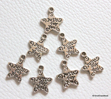 Just for you Silver Star Charms x 7